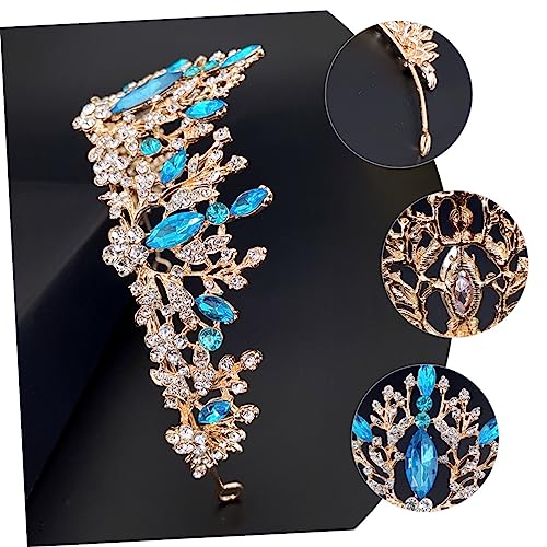SOIMISS Brautkrone mit Strasssteinen Blaues Barock Hochzeits Stirnband für Frauen Festlicher Haarschmuck für Geburtstag Abschlussball Cosplay und Besondere Anlässe von SOIMISS
