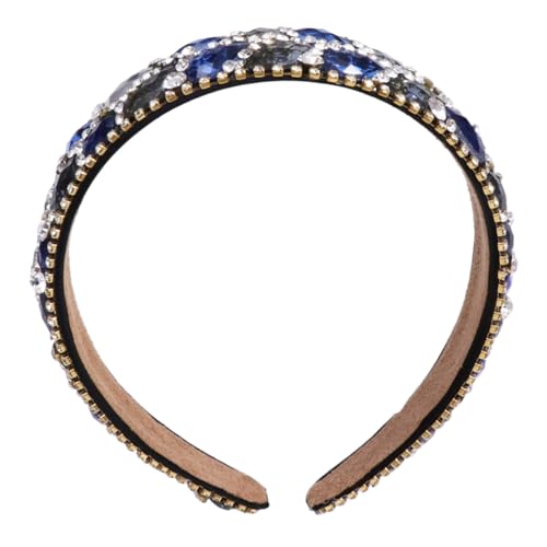 SOIMISS Breiter Haarreif Damen Haarschmuck mit Funkelnden Strasssteinen Stirnband in Blau Leichtes Modisches Accessoire für Frauen und Mädchen Vielseitig für Alltag und Besondere Anlässe von SOIMISS