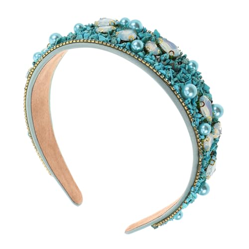 SOIMISS Stirnband Mit Strass Und Türkis Für Damen Breites Stirnband Mit Schmucksteinen Modisches Haar-accessoire Für Partys Und Alltag von SOIMISS