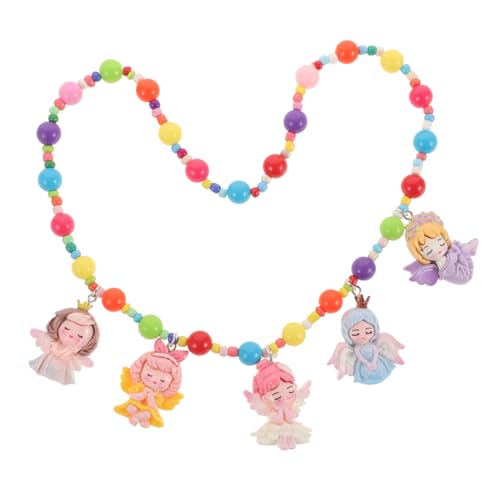 SOIMISS Bunte Kinderkette mit Meerjungfrau anhänger Leichte Perlenkette für Mädchen Bequemes Schmuck accessoire für Alltag und Festtage Robust und Modisch für Kleine Prinzessinnen von SOIMISS