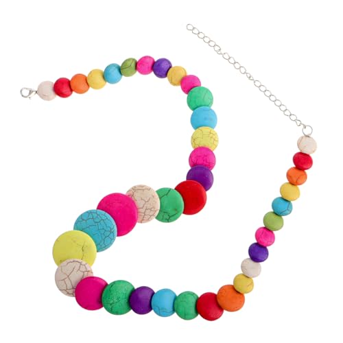 SOIMISS Bunte Steinhalskette für Damen Boho Schmuck Mehrfarbiges Design Eleganter für Strandpartys Reiseaccessoire Modischer Modeschmuck Langlebig und Vielseitig von SOIMISS