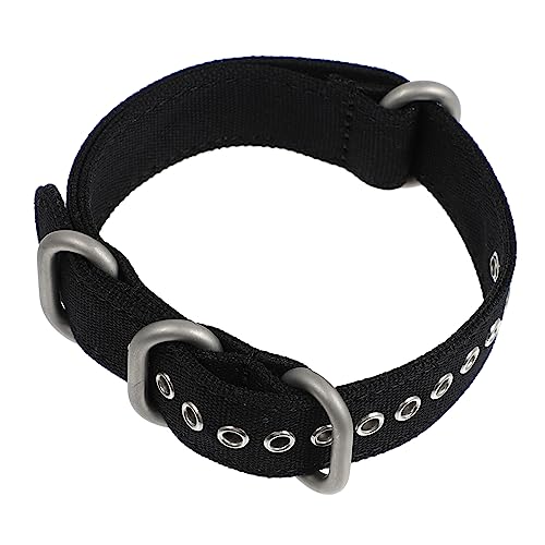 SOIMISS Canvas Uhrenarmband Schwarz mit Schnalle Ersatz Armband aus Wasserabweisendem Schnell Trocknendem Abriebfestem Baumwoll Nylon für Herren und Damen Einfach zu Wechseln von SOIMISS