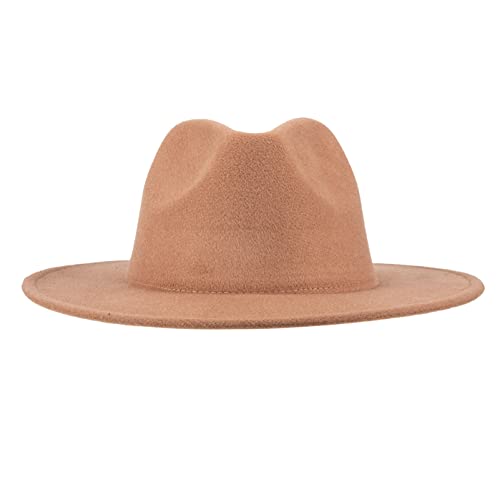 SOIMISS Cowboyhüte Filz Cowboy Hut für Männer Frauen Outdoor Fedora Hut Cowgirl Hut, Helles Braun, Einheitsgröße von SOIMISS