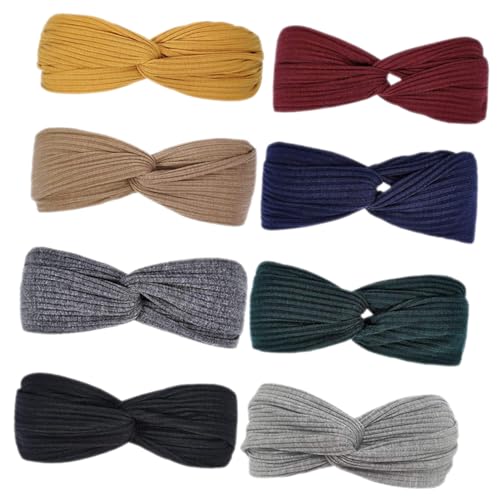 SOIMISS 8stücke Pack Verdrehtes Stretch Stirnband Für Sport Yoga Schweiß Turban Stirnbänder Für Damen von SOIMISS