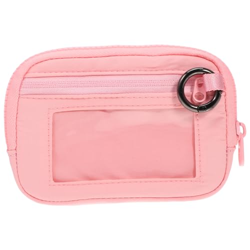 SOIMISS Damen Geldbörse mit Reißverschluss und Snap Clip Nylon Portemonnaie mit Münzfach Kleine Clutch Handtasche für Reisen und Alltag Vielseitige Brieftasche in Rosa Robust und von SOIMISS