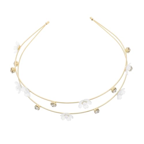 SOIMISS Damen Haarband mit Doppellagigem Süßem Blumen Design und Funkelnden Strasssteinen Leichter Legierungs Metallic Haarschmuck für Partys Auftritte und Alltag Modisches Accessoire von SOIMISS