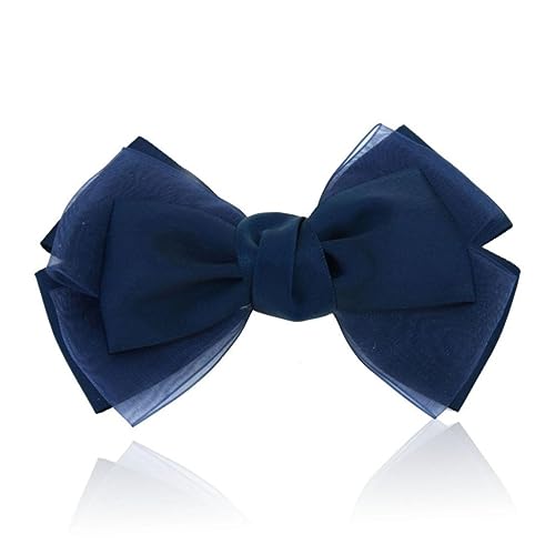 SOIMISS Damen Haarklammer Schleifenclip aus Langlebiger Seide Dunkelblau Bowknot Haarschmuck mit Metallclip für Frauen und Mädchen Vielseitig Tragbar von SOIMISS