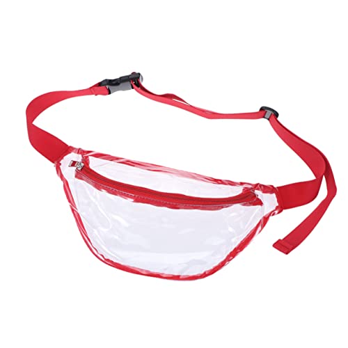 SOIMISS Modische Hüfttasche Aus PVC Bauchtasche Strandtasche Für Männer Und Frauen Rot Leichtes Robustes Material Elastischer Bund Zum Einkaufen Reisen Und Aktivitäten von SOIMISS