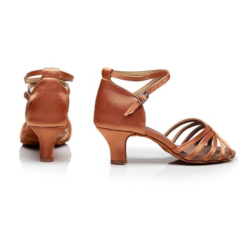 SOIMISS Damen Latein Tanzschuhe Satin Obermaterial Absatz Flexibel Leicht Komfortabel Verstellbare Schnalle Für Salsa Ballroom Tanzparty Hochzeit von SOIMISS