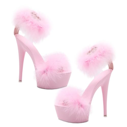 SOIMISS Damen Sandaletten High Heels mit Wasserfestem Plateauabsatz Feinem Design Atmungsaktiv und Strapazierfähig Komfortabel für Arbeit und Shopping von SOIMISS