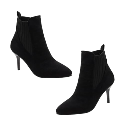 SOIMISS Damen Stiefeletten mit Absatz Spitze Zehen Modische Kurze Boots für Herbst Winter Atmungsaktive Innensohle Bequeme Langlebige High Heels Schuhe für Eleganten Auftritt von SOIMISS