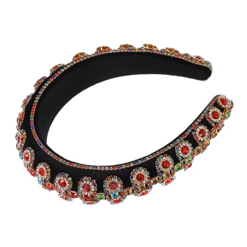 SOIMISS Damen Stirnband mit Farbigen Strasssteinen Gepolstert und Barock Inspiriert Modischer Haarschmuck für Hochzeit Party Fotoshooting und Festliche Anlässe von SOIMISS