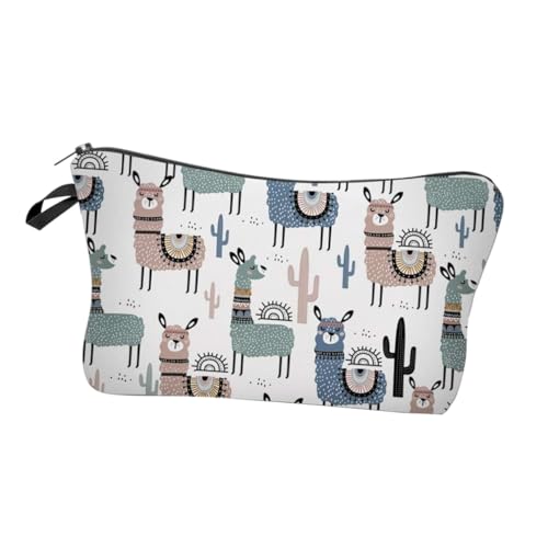 SOIMISS Digitaldruck Alpaka Kosmetiktasche Damen wasserdichte Kulturbeutel Multifunktionale Aufbewahrungstasche für Outdoor Reisen Leicht und Langlebig Toiletry Bag von SOIMISS