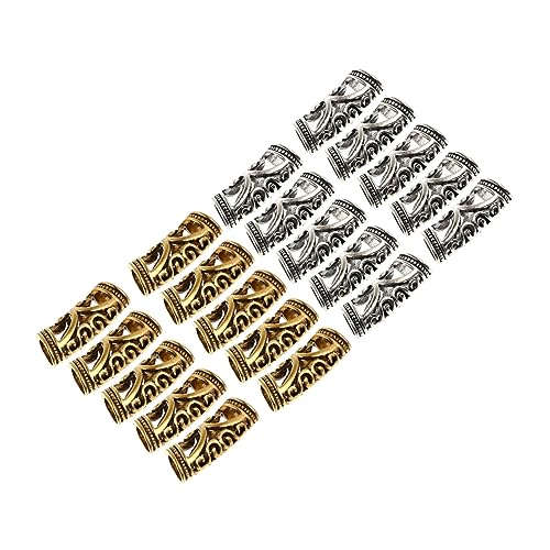 SOIMISS Dreadlock Zubehör 20 Stück Dread Perlen Für Dreads Dreadlock Ringe Haar Ringe Haarschmuck Für Frauen Dread Accessoires Metall Für Partys Und Festivals von SOIMISS