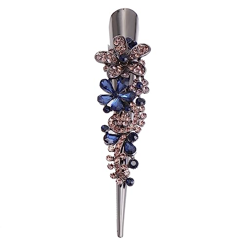 SOIMISS Dunkelblaue Entenschnabel Haarspange Mit Strasssteinen Metall Haarnadel Haarstyling Accessoire Für Damen Stilvolles Design Leicht Und Tragbar Für Reisen Und Alltag von SOIMISS