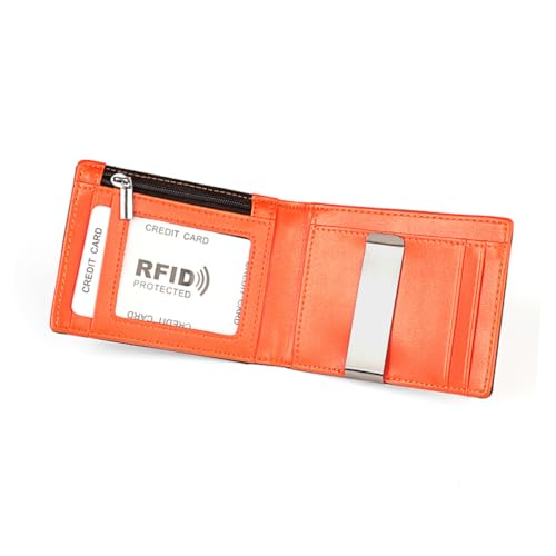 SOIMISS Echtes Echtleder Herren Geldbörse Ultrathin RFID Schutz Portemonnaie mit Münzfach Kartenhalter und Geldklammer Schlankes Business Wallet aus Premium Kuhhaut Praktische von SOIMISS