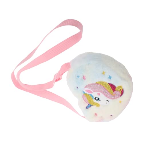 SOIMISS Mädchen Einhorn Umhängetasche Plüsch Herzförmige Schultertasche Für Mädchen Für Kindergarten Aufbewahrung Von Süßigkeiten Einstellbarer Tragegurt von SOIMISS