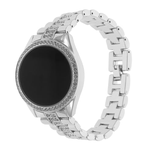 SOIMISS Elegante Damenuhr mit Funkelnden Strasssteinen LED Digitalanzeige Langlebiges Metallarmband Präzise Zeitmessung Modische Armbanduhr für Täglichen Gebrauch Silberfarben von SOIMISS