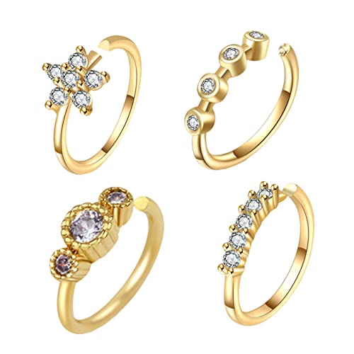 SOIMISS Elegante Nasenmanschetten Mit 18 Karat Vergoldetem Zirkonia Für Damen Nasenpiercing-schmuck Nasenschmuck-set Für Besondere Anlässe von SOIMISS