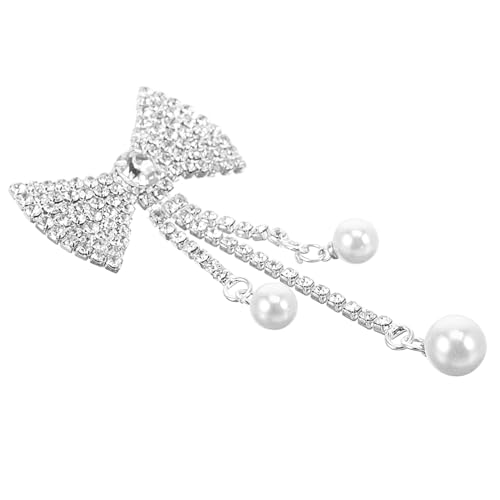 SOIMISS Elegante Schleifenbrosche mit Perlen und Funkelnden Strasssteinen Modisches Schmuckaccessoire für Damen Vielseitig Tragbar an Kleidern Taschen und Schuhen als Geschenk für von SOIMISS