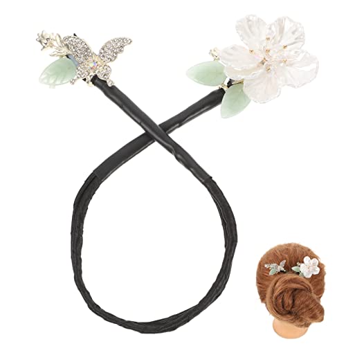 SOIMISS Eleganter Haarschmuck Damen Schleifen Bun Maker Stilvolle Haarspange mit Funkelnden Strass Einfach zu Verwenden Sicherer für Vielseitige Frisuren bei Festen und Alltag von SOIMISS