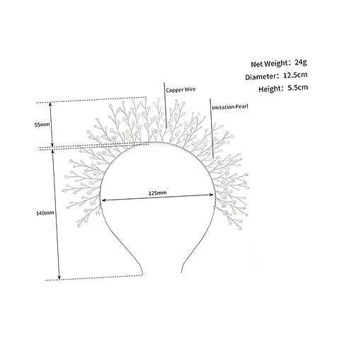 SOIMISS Eleganter Perlen Haarreif für Braut Hochzeit Haarschmuck Damen Handgefertigter Silber Stirnband Schmuck für Braut und Fest Geeignet für Hochzeit Bankett und Party von SOIMISS