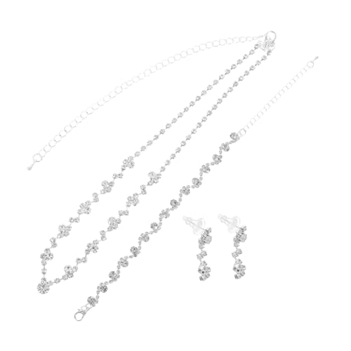SOIMISS Elegantes Brautschmuck mit Halskette Ohrringe Armband Funkelnde Schmuckaccessoires für Hochzeit Abendparty und Besondere Anlässe Leicht und Angenehm Tragbar von SOIMISS