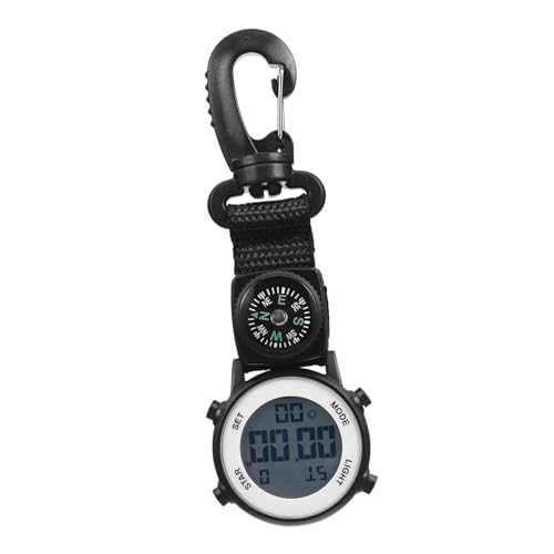 SOIMISS Outdoor Digitale Taschenuhr Für Herren Multifunktionale Tragbare Clip-Uhr Mit Alarm Und Kalender Für Reisen Und Schwarz Mit Nylonband von SOIMISS