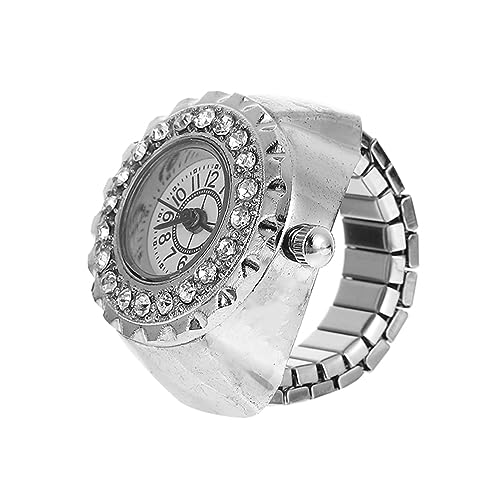 SOIMISS Elektronische Ringuhr Für Damen Schmuckuhr Mit Edelstein-Optik Dekorative Fingeruhr Als Praktisches Zeitmesser Und Modischen Ring von SOIMISS