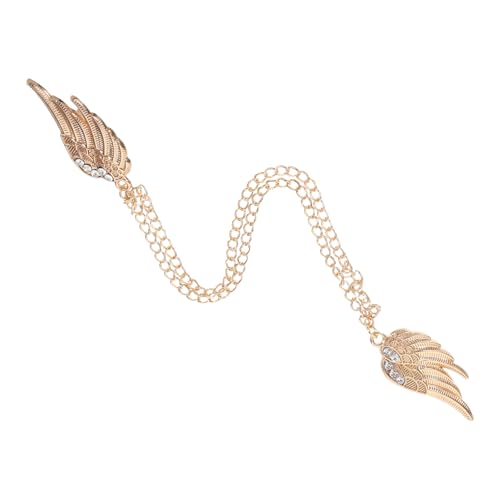 SOIMISS Engelsflügel Brosche mit Quaste Kristallbesetzte Anstecknadel Vielseitiger Hemdkragen Pin Modisches Anzugzubehör für Herren und Damen Goldfarben von SOIMISS