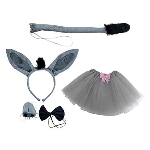 SOIMISS Eselkostüm Fliegendekor Haarreifen Cosplay-kleidung Kostümzubehör Tierkostüm-requisite Tierohr-stirnband Tierschwanz Kinderkostüm-requisite Stirnband Und Prop von SOIMISS