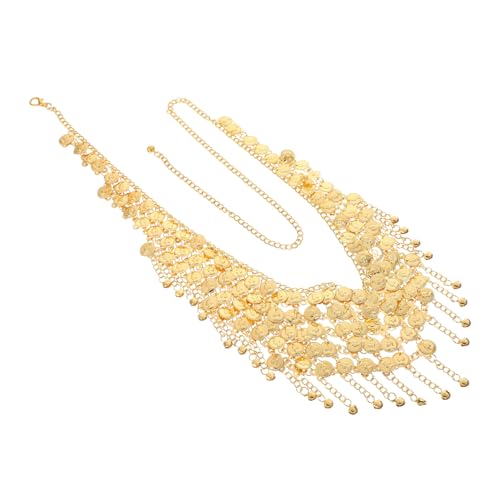 SOIMISS Ethnischer Taillenkettengürtel Damen mit Quasten und Münzanhängern Mehrlagige Metall Körperkette Bauchtanz Schmuck für Festival Party Outfits Langlebig Leicht Vintage Stil von SOIMISS