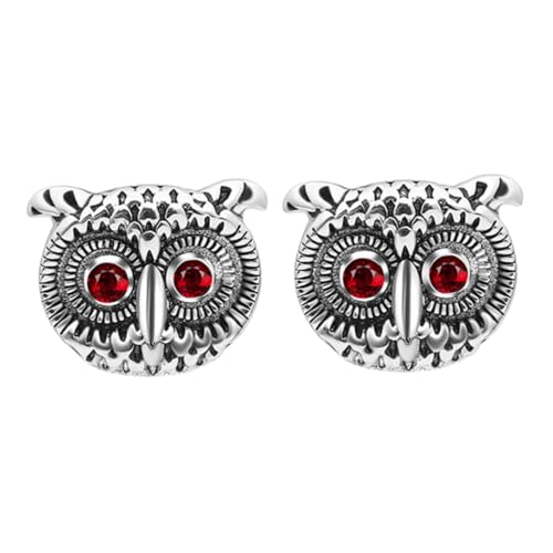 SOIMISS Eulen Manschettenknöpfe für Herren Silberfarbene Business Anzug Accessoires Hemd Schmuck Clips für Hochzeit Büro Besondere Anlässe von SOIMISS