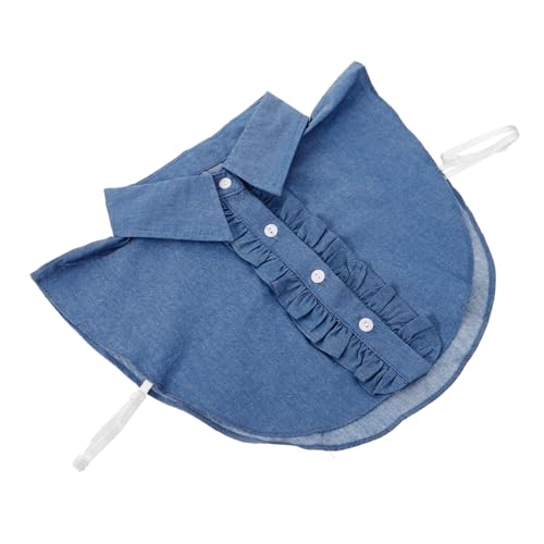 SOIMISS Falscher Kragen Hemd Denim Material Atmungsaktive Baumwolle Abnehmbar für Pullover Jacken Stilvolle von SOIMISS