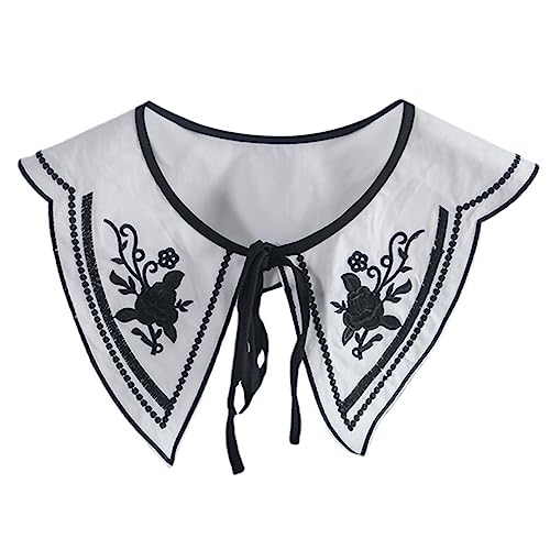 SOIMISS Abnehmbarer Kragen Mit Stickerei Und Spitze Fliege Stil Modischer Falscher Kragen Hemd-accessoire von SOIMISS