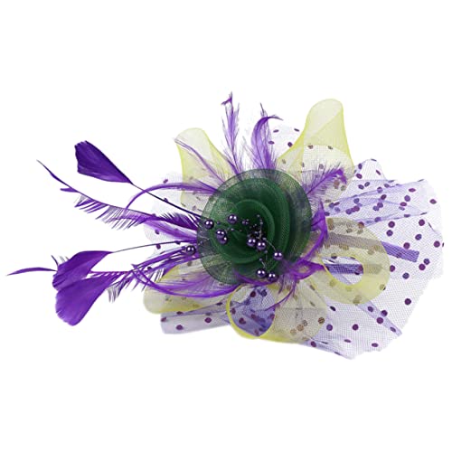 SOIMISS Fascinator Hut Damen Mit Federn Und Netz Elegantes Hochzeits Und Teeparty-accessoire Elastisches Stirnband Für Festliche Anlässe Vielseitig Einsetzbar Für Bankette Und Partys von SOIMISS