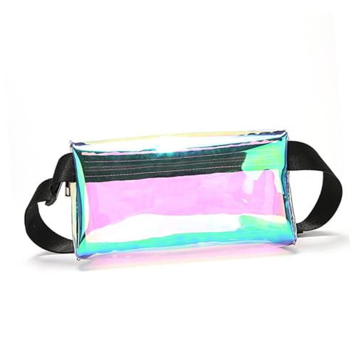 SOIMISS Fashionable Holographic Pu Leather Waist Bag Reflektierendes Buntes Design Mit Verstellbarem Gürtel Für Und Damen Für Festivals Und Alltag von SOIMISS