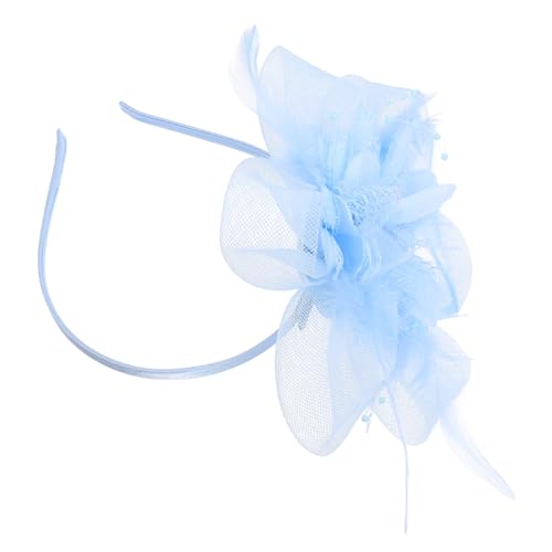 SOIMISS Federkopfschmuck Haarclip Band Clips Frauen Kopfschmuck Flapper-kopfbedeckung Aus Den 1920er Jahren Dekorative Teeparty-haarspange Fascinator Haarspange Himmelblau Gittergewebe von SOIMISS