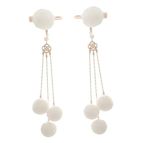 SOIMISS Federquasten Haarklammer mit Flauschigem Pompon Modischer Haarschmuck für Damen und Mädchen Langlebige Seitliche Haarspange mit Festem Accessoire für Alltag und Besondere Anlässe von SOIMISS