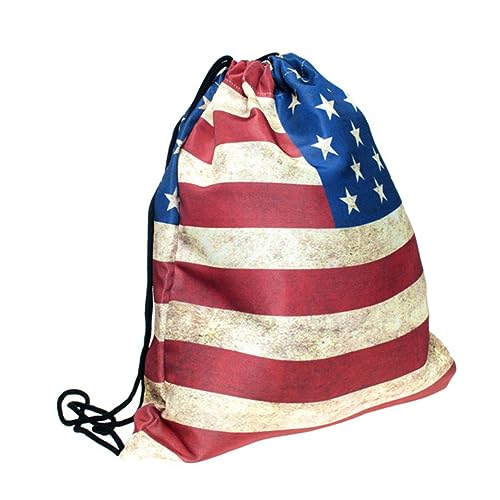 SOIMISS Sportrucksack Mit Kordelzug Und Usa-Flagge Für Herren Aufbewahrungstasche Mit Großer Kapazität von SOIMISS