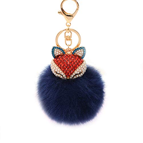 SOIMISS Flauschiger Kugel- Schlüsselanh?nger mit Strass Fuchs- Schlüsselanh?nger Marine- Pom- Pom- Schlüsselanh?nger für Damen- Taschenauto- Anh?nger von SOIMISS