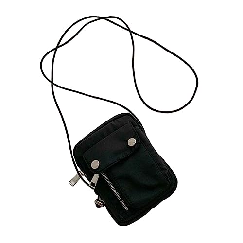 SOIMISS Mini Purse Schultertasche Für Damen Leichte Canvas Umhängetasche Schwarz Für Festivals Shopping Und Freizeitaktivitäten Vielseitig Einsetzbar Als Bauchtasche Oder Brusttasche von SOIMISS