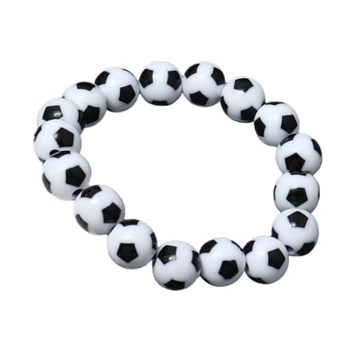 SOIMISS Fußball Perlen Armband für Fußballfans Herren Modisches Kunststoffperlen Schmuck Sportliches Accessoire für Geburtstag Party Valentinstag von SOIMISS