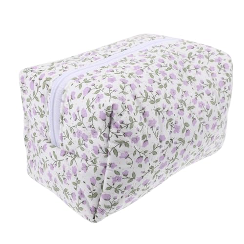 SOIMISS Handheld-Make-up-Tasche Mit Reißverschluss Und Blumenmuster Make-up-Tasche Reise-Kosmetik-Organizer Tragbare Kulturtasche Für Damen von SOIMISS