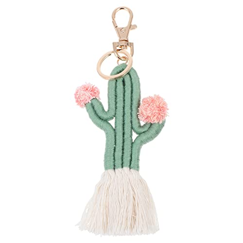 SOIMISS Gewebt Kaktus Keychain Handgemachte Böhmische Quaste Schlüsselanhänger Kaktusanlage Anhänger Boho Schlüsselanhänger Geschenk Schmuck für Frauen Mädchen Junge von SOIMISS