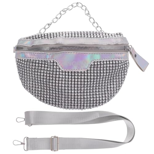 SOIMISS Glänzende Hüfttasche Modische Strass-Packung Verstellbare Taillen-Aufbewahrungstasche Für Damen Und Mädchen Party Outdoor Täglicher Gebrauch Silber von SOIMISS