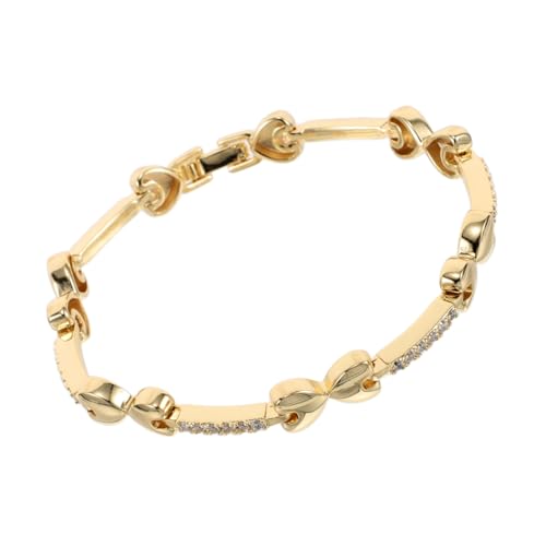 SOIMISS Gold Plattiertes Herz Tennisarmband mit Funkelnden Zirkonia Robuster Kupferlegierung Eleganter Boxverschluss Modischer Hip Hop Schmuck für Damen zu Partys und Dates von SOIMISS