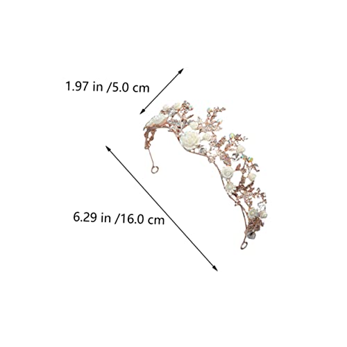 SOIMISS Goldene Strass Handgefertigte Haarreif Braut Tiara Eleganter Kopfschmuck für Hochzeit Party Festliche Dekoration von SOIMISS