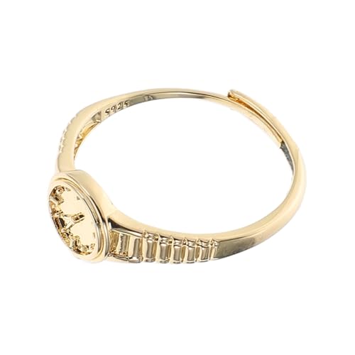 SOIMISS Goldener Verstellbarer Uhrenring Damen Minimalistischer Offener Ring mit Mini-uhr Eleganter Schmuck für Alltag und Besondere Anlässe Stilvolles Geschenk für Frauen von SOIMISS