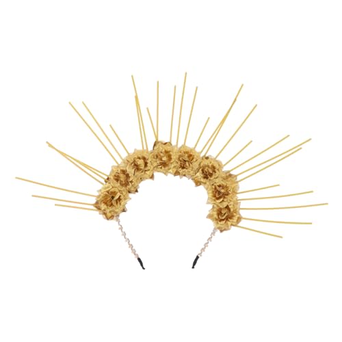 SOIMISS Gothic Blüten Haarreif Goldfarben Damen Haarschmuck Eleganter Cosplay Kopfschmuck Stilvolles Haarband für Alltag und Fest SOIMISS Gothic Blüten Haarreif Goldfarben Damen Haarschmuck Eleganter Cosplay Kopfschmuck Stilvolles Haarband für Alltag und Fest von SOIMISS